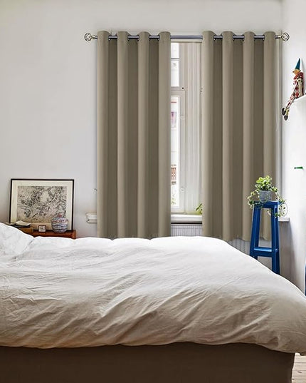 BGment Room Darkening Curtains 72 Inches Long - Grommet Thermal Insulated Drapes Window Treatment Curtains for Bedroom, 2 Panels, 52 x 72 Inch, Cocoa