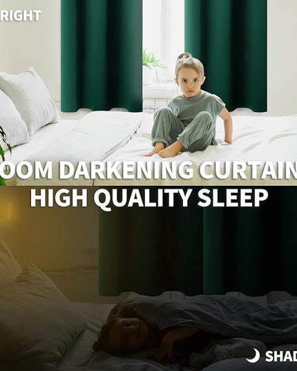 BGment Christmas Blackout Curtains - Grommet Thermal Insulated Room Darkening Bedroom and Living Room Curtains, Set of 2 Decorative Curtain Panels (42 x 63 Inch, Emerald Green)