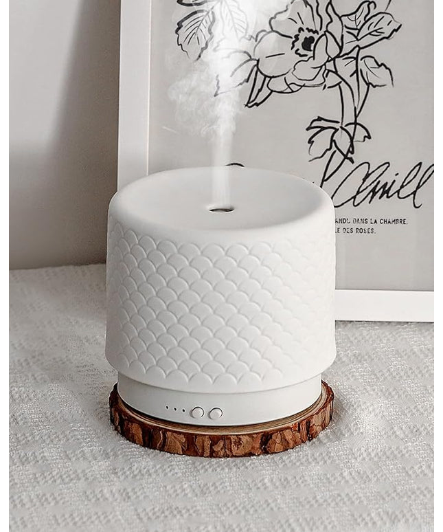 Ceramic Essential Oil Diffuser 280ml- Aromatherapy Diffuser with Ultrasonic Cool Mist Humidifier, Timer, Auto Shut-Off, Large Room Aroma Diffuser for Home, Bedroom, Office, Yoga