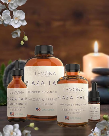 Levona Scent Essential Oils - Scents for Home, Hotel & Office Use - Perfect for Home Diffuser & Humidifiers - Aroma Fragrance Oil, Ideal for Massage, Relaxation, and Spa - Plaza Falls, 10ml