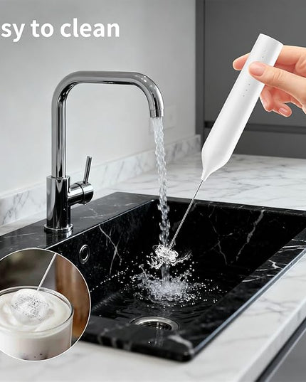 Kitchen Milk Frother Handheld with Stand, 3 Speeds Adjustable Mixer Electric Handheld Frother Wand, Hand Mixer Matcha Whisk Coffee Stirrers for Matcha, Hot Chocolate, Egg, Lattes - White