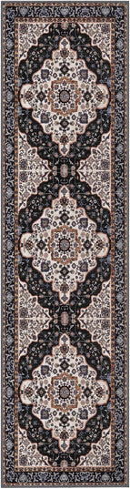 Ciicool Washable Runners Area Rug for Hallways, Ultra Soft 2'6 "x8' ft Boho Print Non-Slip Vintage Oriental Medallion Long Carpet for Kitchen Bedroom Laundry Bathroom