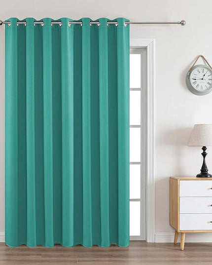 Joydeco Peacock Blue Custom Solid Single Blackout Curtain for Bedroom and Living Room, Grommet Thermal Insulated Room Darkening Curtain 1 Panel (Custom Size,Peacock Blue)