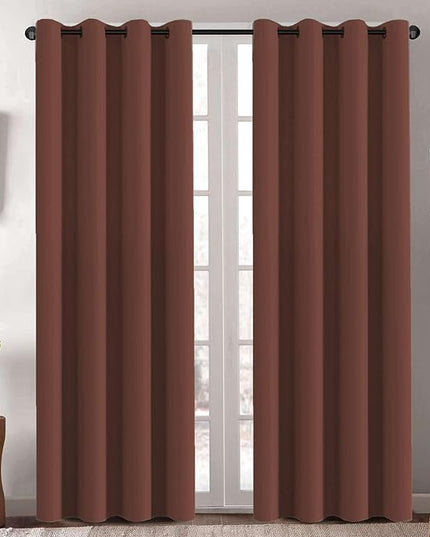 H.VERSAILTEX Blackout Curtains 84 inches Long for Living Room Thermal Insulated Room Darkening Window Treatment Panels Drapes Light Reducing Curtains for Bedroom, 2 Panels, 52" W x 84" L, Rust