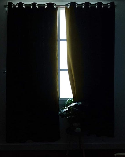BGment Rod Pocket and Back Tab Blackout Curtains for Bedroom - Thermal Insulated Room Darkening Curtains for Living Room, 2 Window Curtain Panels (38 x 45 Inch, Mustard Yellow)
