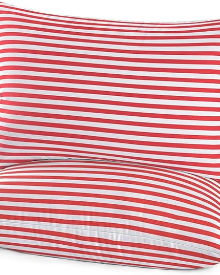 EIUE Bed Pillows for Sleeping 2 Pack Queen Size，Super Soft Down Alternative Microfiber Filled Pillows,Pillows for Side and Back Sleepers,20 x 30 Inches,Red