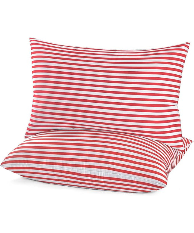EIUE Bed Pillows for Sleeping 2 Pack Queen Size，Super Soft Down Alternative Microfiber Filled Pillows,Pillows for Side and Back Sleepers,20 x 30 Inches,Red