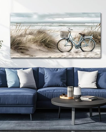 ERQINHUA Canvas Wall Art For Kitchen Dining Room Vintage Decor Lawn Paintings With Marine Beach Landscape Painting Office Living Room Bedroom Decoration Home Decor, Can Be Hung Directly 20 "X 40"