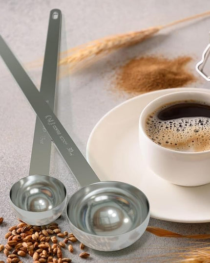 2PCS 2 Tablespoon Coffee Scoop, 9.5" Long Handle Measuring Spoon, Two tbsp (30 ml) Stainless Steel Scooper