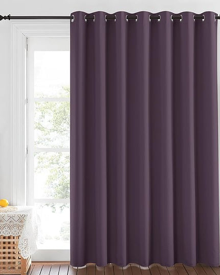 NICETOWN Patio Door Curtain 84 inches Long, Grommet Room Divider Curtain Panel Thermal Insulated Room Darkening for Bedroom/Office, Plum, W100 x L84, 1 Panel