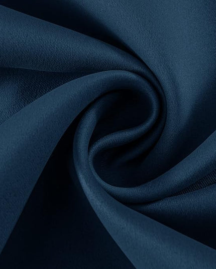 Joydeco Blackout Curtains 45 Inch Length 2 Panels Set, Thermal Insulated Long Curtains& Drapes 2 Burg, Room Darkening Grommet Drapes for Living Room Bedroom Window (W52 x L45 Inch, Navy Blue)