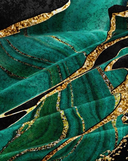 Black and Green Marble Duvet Cover Set Queen Size Gold Veins Malachite Comforter Cover Bedding Set Luxry Art Decor Bedroom