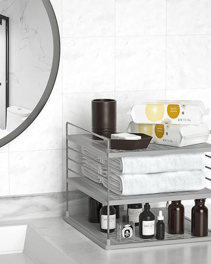 Upgraded Pantry Organizers and Storage- Divided Compartment Holder for Foil and Plastic Wrap Organizer- Kitchen Organizers and Storage for Aluminum Foil, Wraps, Box- Organization and Storage