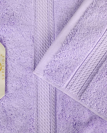 Superior Egyptian Cotton Pile Face Towel/Washcloth Set of 6, Ultra Soft Luxury Towels, Thick Plush Essentials, Absorbent Heavyweight, Guest Bath, Hotel, Spa, Home Bathroom, Shower Basics, Purple