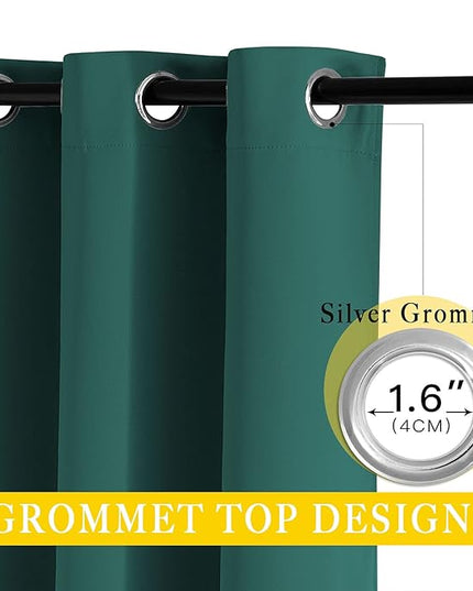 NICETOWN Bedroom Window Blackout Curtain Panel - Home Decoration Thermal Insulated Blackout Drape/Drapery for Loft, Guestroom (Hunter Green, 1 Panel, 80 x 84 inch)