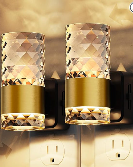 L LOHAS LED Night Light, Modern Night Lights Plug into Wall, 2 Pack 3000K Soft Warm 0-100LM Adjustable Nightlights,Automatic Nightlights Plug in with Dusk to Dawn Sensor for Room Bathroom Hallway