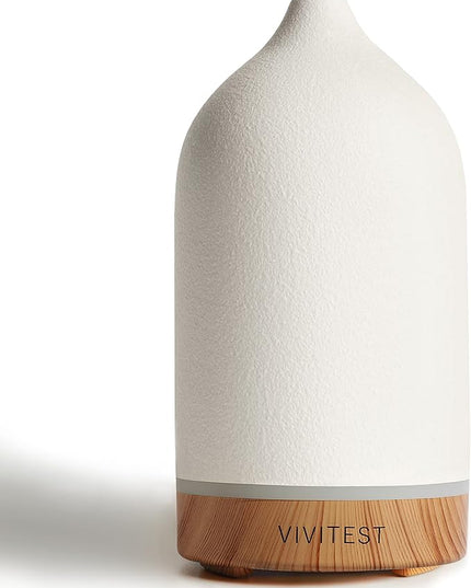 VIVITEST 200ML Ceramic Essential Oil Diffuser,Stone Essential Oil Diffuser,Ultrasonic Aromatherapy Diffusers for Home