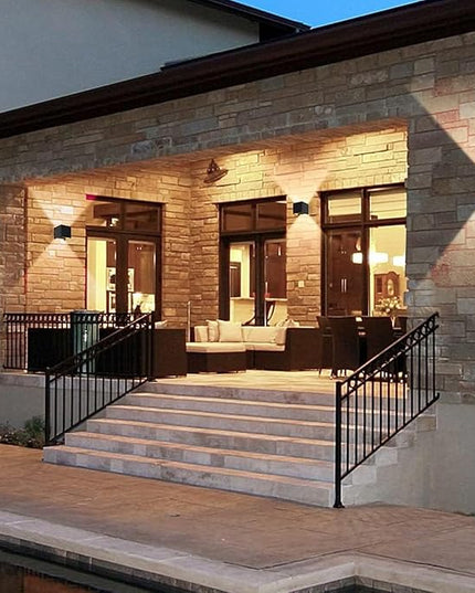4-Pack LED Outdoor Wall Mount Lights Exterior/Interior, Square Modern Wall Sconce Fixture Set, Up and Down Lights IP65 Outdoor Waterproof Lights, 12W Warm Light 3000K Light Sconce (Matte Black)