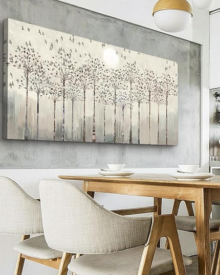 hyidecorart Large Canvas Wall Art For Living Room Decorations For Office Hotel Bedroom Wall Decor Trees And Birds Abstract Wall Paintings Canvas Prints Artworks Pictures Modern Home Decoration