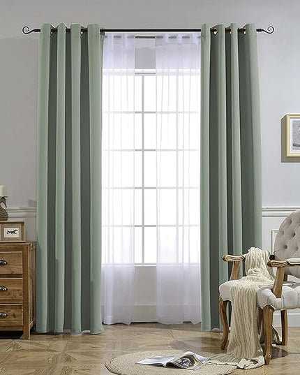 NICETOWN Room Darkening Curtains for Nursery, Grommet Thermal Insulated Light Blocking Window Treatments Sound Reducing for Bedroom, W37 x L72, 2 Panels, Sage Green