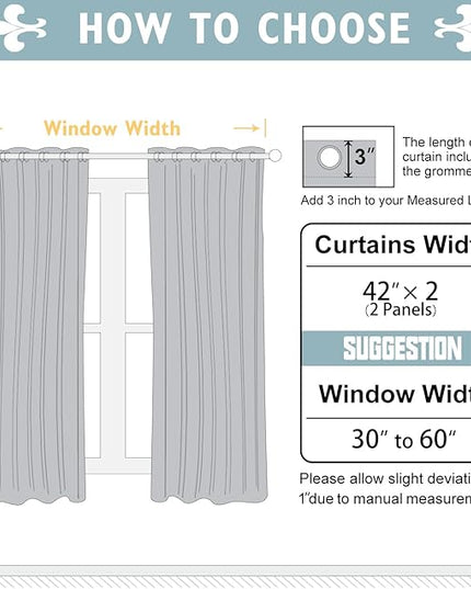 ChrisDowa Blackout Curtains 48 inches Long for Bedroom - 2 Panels Set Grommet Thermal Insulated Room Darkening Curtains for Living Room (Biscotti Beige, 42 x 48 Inch)