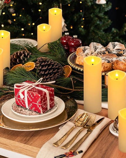 24 Pack Christmas Decoration Flickering Flameless Candles, Battery Operated Candles,LED Candles for Home Decor,Wedding,Halloween,Birthday,Valentine'sDay (D2.2 xH 5" 6" 7" Ivory)