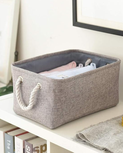 TheWarmHome Large Storage Bins Basket, 2 Pack Grey Fabric Storage Cubes for Changing Table Nursery Livingroom Kidsroom Playroom Toy, Collapsible Storage Baskets for organizing Shelves Closet
