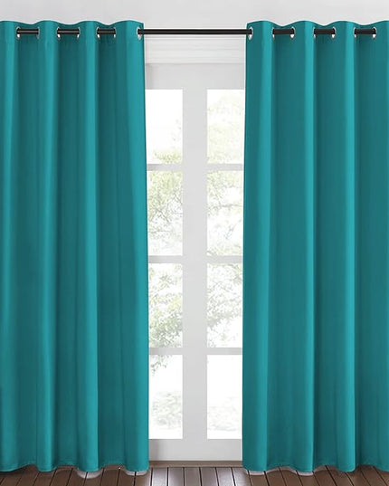 NICETOWN Peacock Teal Blackout Curtains 84inch Length - Chic Thermal Insulated Grommet Room Darkening Window Drapes for Bedroom/Living Room, 1 Panel, W52 x L84