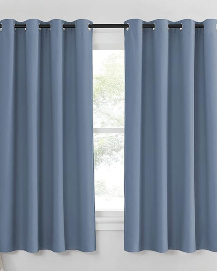NICETOWN Blackout Curtain & Drape - (Stone Blue Color) Noise Reduction Drapery Energy Saving for Bedroom/Kids Room, 52 x 63 inches, 1 Piece