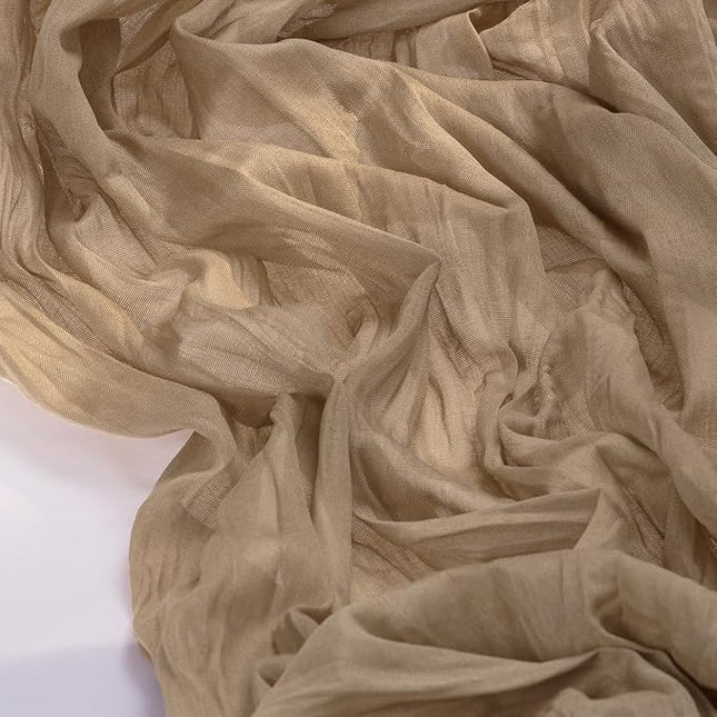 Socomi 3pcs Nude Brown Cheesecloth Table Runner Christmas Boho Rustic Gauze 120 inch 10FT Cheese Cloth Runner for Wedding Party Baby Shower Birthday Home Decor Holiday Decorations