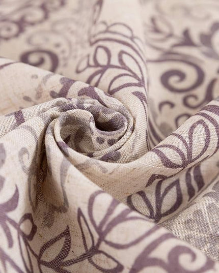 jinchan Linen Blend Curtains for Living Room, Damask Medallion Pattern Curtains 63 Inch Length 2 Panels Set for Bedroom, Light Filtering Drapes, Vintage Print Window Treatments, Back Tab Purple