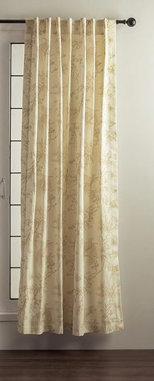 Maison d' Hermine Curtains for Living Room 100% Cotton 84 inch Length Two Panels Light Filtering Toile Curtains for Bedroom Windows with Rod and Loop Pockets Drapes (Paradise Almond, 50" W x 84" L)