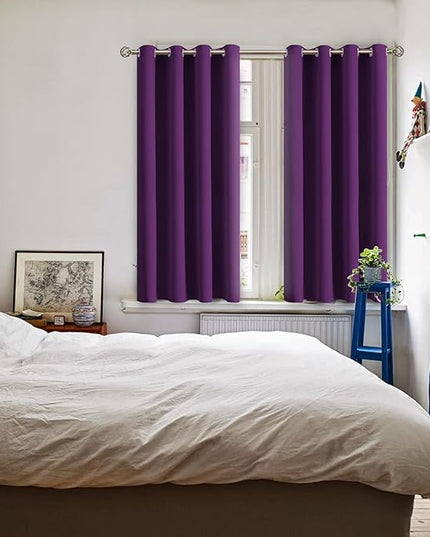 BGment Blackout Curtains - Grommet Thermal Insulated Room Darkening Bedroom and Living Room Curtain, Set of 2 Panels (52 x 54 Inch, Royal Purple)