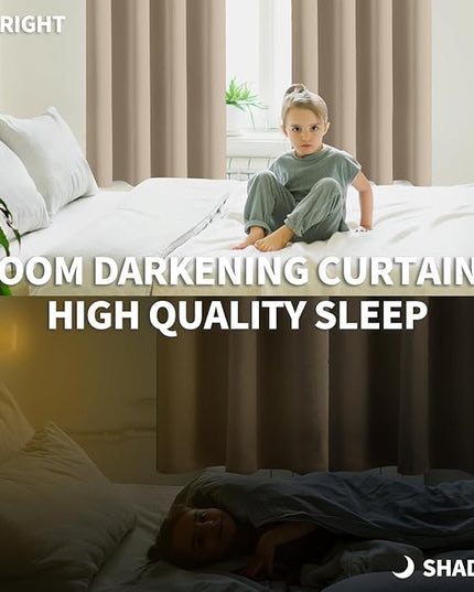BGment Blackout Curtains - Grommet Thermal Insulated Room Darkening Bedroom and Living Room Curtains, Set of 2 Panels (70 x 63 Inch, Sand)
