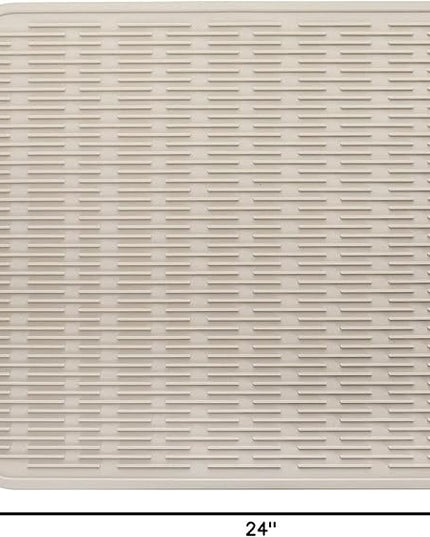 Silicone Dish Drying Mat for Multiple Usage,Easy clean,Eco-friendly,Heat-resistant Silicone Mat for Kitchen Counter or Sink,Refrigerator or Drawer Liner Tapioca 2XL 24 inches x 18 inches