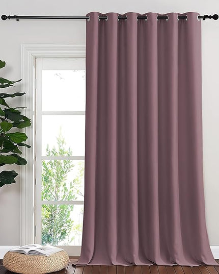 NICETOWN Blackout Curtains & Drapes - Privacy Thermal Efficiency Backdrop Curtains for Bedroom Room Divider Living Room Patio Sliding Glass Door, Wide 80 x Long 144 inch, Dry Rose, 1 Panel