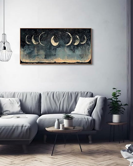 ILLBDR Framed Large Wall art Moon Wall art Nature Landscape Painting Decor Dark Academia Rustic Farmhouse Aesthetics for Bedroom Living Room Office 20"x40"