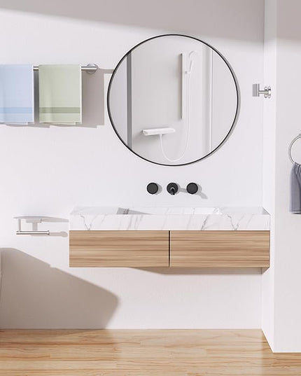 TURS Brushed 5 Piece Bathroom Hardware Set, SUS304 Stainless Steel Bath Towel Bar Set, Bathroom Towel Rack Set Wall Mounted
