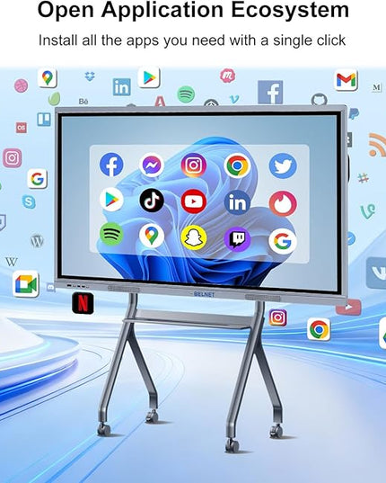 65 Inch Smart Board, Interactive Whiteboard, 4K UHD Touchscreen Digital Whiteboard, Built-in Android OS & Open App Ecosystem, Electronic Whiteboard for Classroom Office Hybrid Work Home (Board Only)