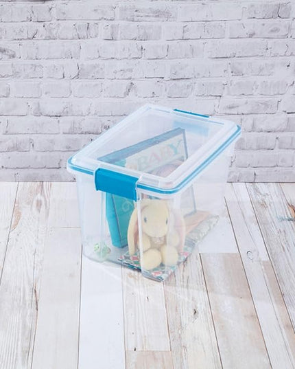 Sterilite 18-Pack Gasket Box, Weather-Resistant Storage Bins with Latching Lids, 20 Quart - Heavy-Duty Organizing Containers for Closet, Bathroom, and Office