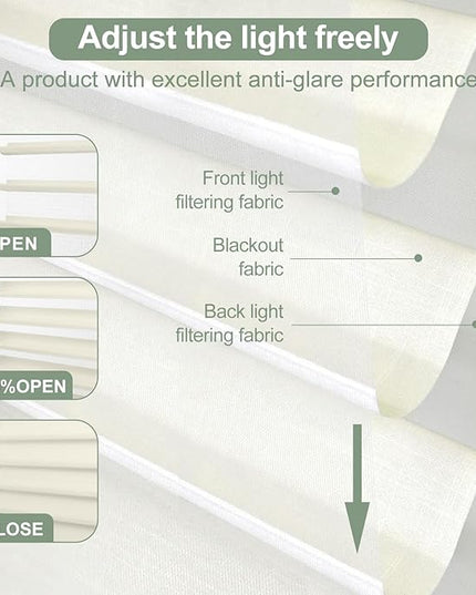 Zshine Automatic Shangri La Light Filtering Serenity Sheer Roller Shades Free Dimming Rechargeable Motorized Compatible with Homekit Siri Alexa (84029D Ivory Grid)
