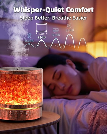 Essential Oil Diffuser Aromatherapy Diffusers for Essential Oils Large Room, Himalayan Salt Lamp Ultrasonic Aroma Diffusers for Home, 400ML