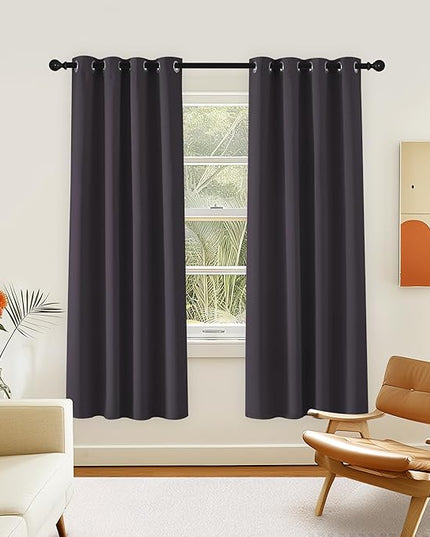 NICETOWN Room Darkening Curtain for Living Room - Energy Saving Thermal Insulated Grommet Room Darkening Curtain/Drape for Bedroom (1 Panel, 46 by 72, Greyish Purple)