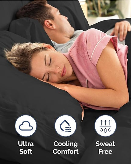 Twin XL Size 3 Piece Sheet Set - Comfy Breathable & Cooling Bed Sheets Set - Hotel Luxury Bedding for Women, Men, Kids, Teens, Boys & Girls - Deep Pockets, Ultra-Soft, Wrinkle Free - Oeko-Tex - Black