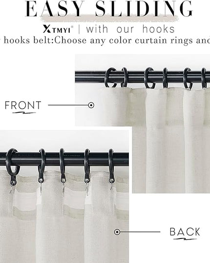 XTMYI 105 Inch Curtains 2 Panels Set Custom Length Back Tab Linen Window Sheer Curtain Drapes for Living Room Bedroom,50x105 in Long,Cream(Ivory/Off White)