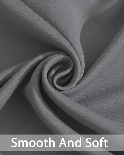Yakamok Room Darkening Gray Blackout Curtains, Light Blocking Thermal Insulated Grommet Drapes for Bedroom Living Room, 52W x 84L, Grey Curtains, 2 Panels, 2 Tie Backs Included