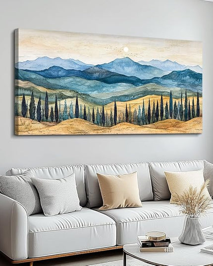 ZUITINGHUA Canvas Wall Art For Living Room Wall Decor For Bedroom Office Wall Decoration Mountains Landscape Painting Abstract Pictures Artwork Room Aesthetic Home Decor 20x40 In