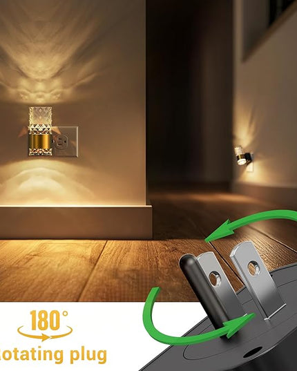 L LOHAS LED Night Light, Modern Night Lights Plug into Wall, 2 Pack 3000K Soft Warm 0-100LM Adjustable Nightlights,Automatic Nightlights Plug in with Dusk to Dawn Sensor for Room Bathroom Hallway
