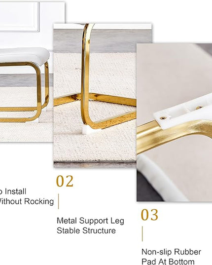 63” Dining Room Table Set for 4,Modern Gold Dining Table Set for 4 with PU Leather Chairs,Black Faux Marble Dinner Table Set with Tempered Glass Top and Golden Base