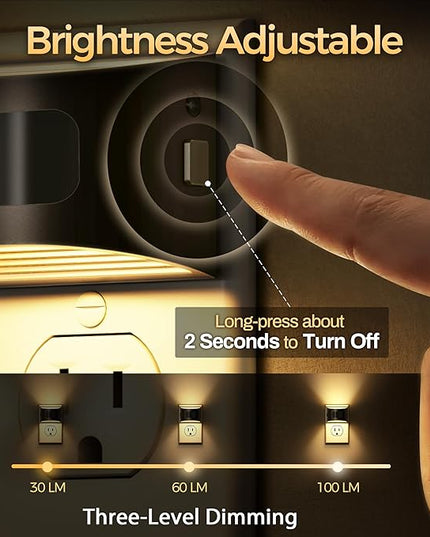 DORESshop LED Night Light[2 Pack], Night Lights Plug into Wall, 3 Mode Plug in Night Light with Motion Sensor, Dusk to Dawn Sensor, Nightlights for Adults, Bedroom, Bathroom, Hallway